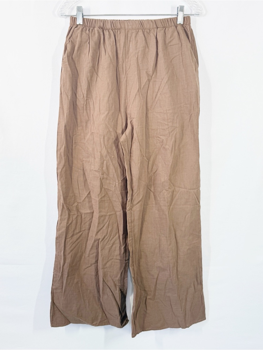 Bronze Snake Brown Cotton Wide Leg Pants Size M Casual Beach Summer Lightweight
